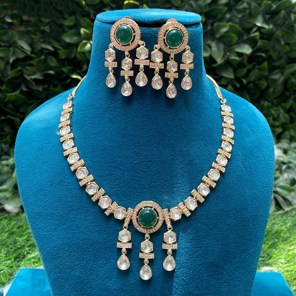 Amoliya Jewels Designer Polki Kundan Stone Necklace Set