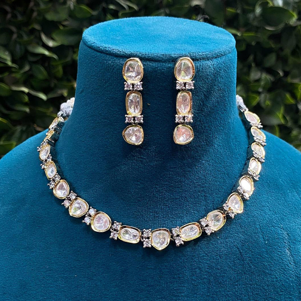 Amoliya Jewels Designer Polki Kundan Stone Necklace Set