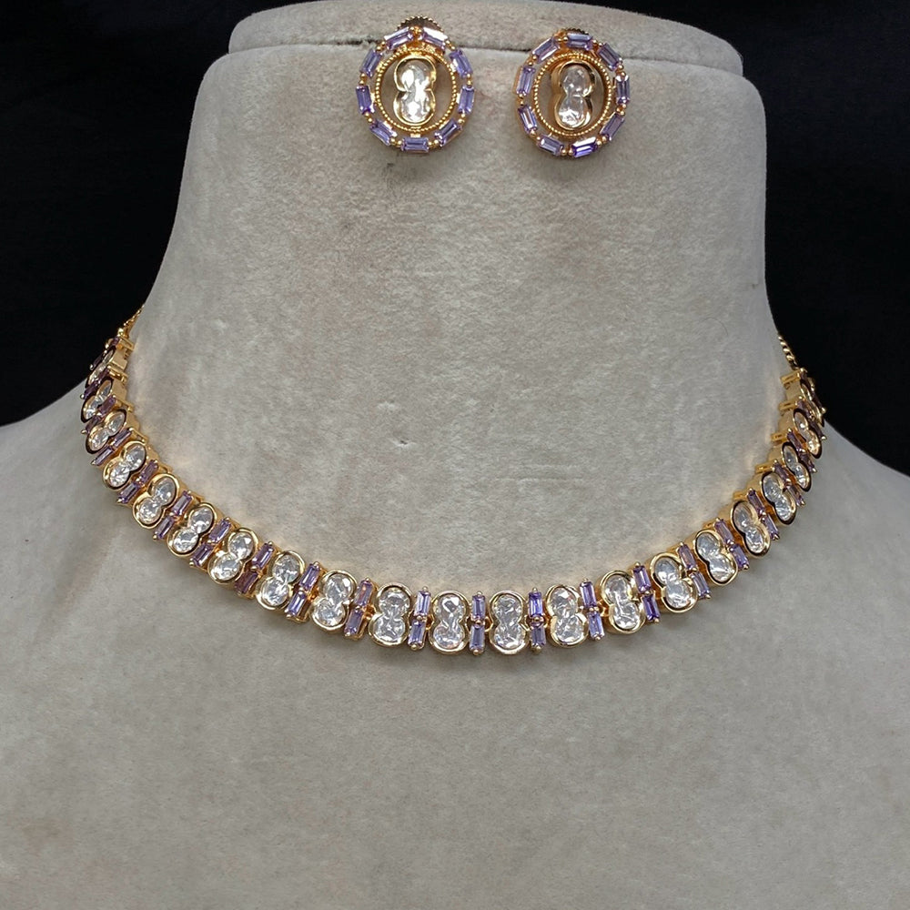 Amoliya Jewels Designer Polki Kundan Stone Necklace Set