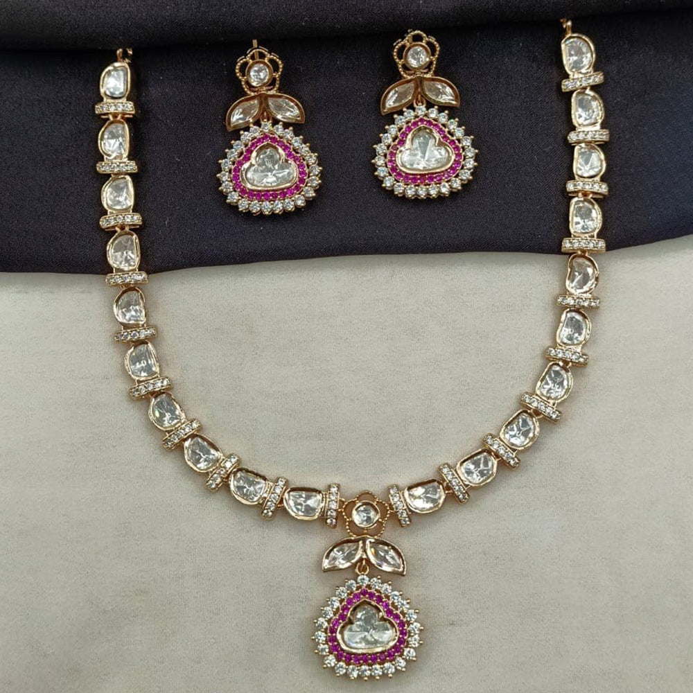 Amoliya Jewels Designer Polki Kundan Stone Necklace Set