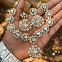 Amoliya Jewels Designer Polki Kundan Stone Necklace Set
