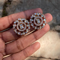 Amoliya Jewels Royal Polki Kundan Stone Designer Studs Earrings