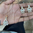 Amoliya Jewels Regal Polki Kundan Stone Chain Pendant Set