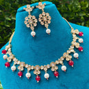 Amoliya Jewels Designer Polki Kundan Stone And Beads Necklace Set