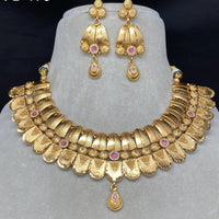 Amoliya Jewels Ethnic Pota Stone Graceful Necklace Set