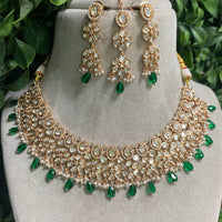 Amoliya Jewels Designer Polki Kundan Stone And Beads Necklace Set