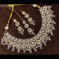 Amoliya Jewels Designer Polki Kundan Stone And Beads Necklace Set