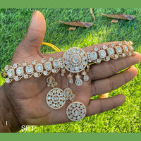 Amoliya Jewels Designer Polki Kundan Stone And Pearl Choker Necklace Set