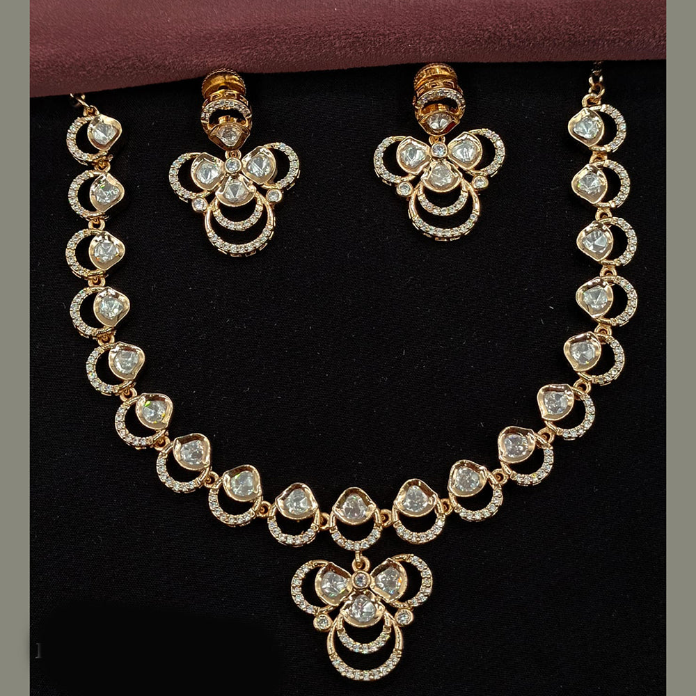 Amoliya Jewels Designer Polki Kundan Stone Necklace Set