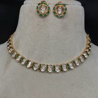 Amoliya Jewels Designer Polki Kundan Stone Necklace Set