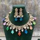 Amoliya Jewels Designer Polki Kundan Stone And Beads Necklace Set