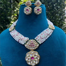 Amoliya Jewels Designer Polki Kundan Stone And Pearl Necklace Set