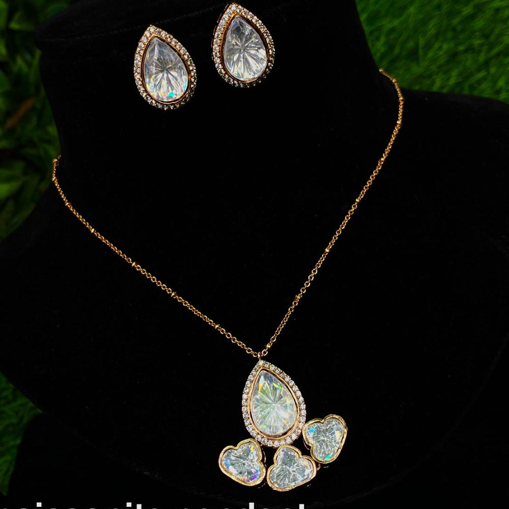 Amoliya Jewels Designer Polki Kundan Stone Necklace Set