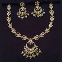 Amoliya Jewels Designer Polki Kundan Stone And Pearl Necklace Set