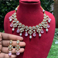Amoliya Jewels Designer Polki Kundan Stone And Beads Necklace Set