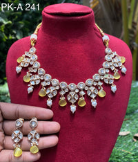 Amoliya Jewels Designer Polki Kundan Stone And Beads Necklace Set