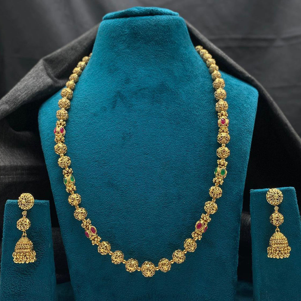 Amoliya Jewels Designer Pota Stone Necklace Set