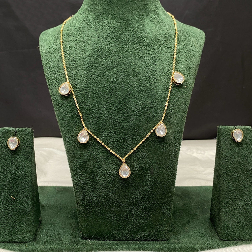 Amoliya Jewels Premium Polki Kundan Stone Necklace Set