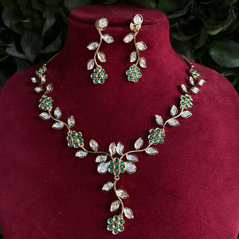 Amoliya Jewels Premium Polki Kundan Stone Necklace Set