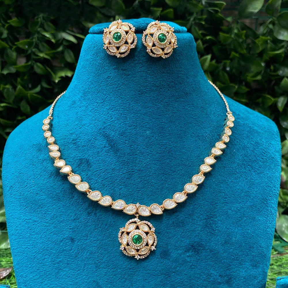 Amoliya Jewels Premium Polki Kundan Stone Necklace Set