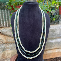 Amoliya Jewels Sophisticated Triple Pearl Beads Long Necklace