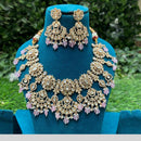 Amoliya Jewels Luxury Polki Kundan Stone Pearl And Beads Necklace Set