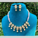 Amoliya Jewels Luxury Polki Kundan Stone Pearl And Beads Necklace Set