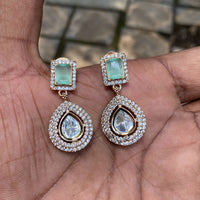 Amoliya Jewels Designer Polki Kundan Statement Dangler Earrings
