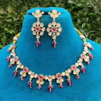 Amoliya Jewels Luxury Polki Kundan Stone And Pearl Necklace Set