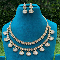 Amoliya Jewels Luxury Polki Kundan Stone Necklace Set
