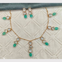 Amoliya Jewels Luxury Polki Kundan Stone And Beads Necklace Set