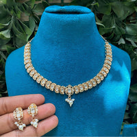 Amoliya Jewels Luxury Polki Kundan Stone And Pearl Necklace Set