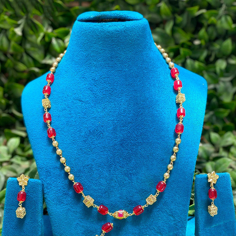 Amoliya Jewels Classic Colorful Beads Necklace Set