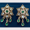 Amoliya Jewels Designer Polki Kundan Stone And Pearl Statement Dangler Earrings