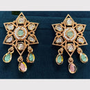 Amoliya Jewels Designer Polki Kundan Stone And Pearl Statement Dangler Earrings