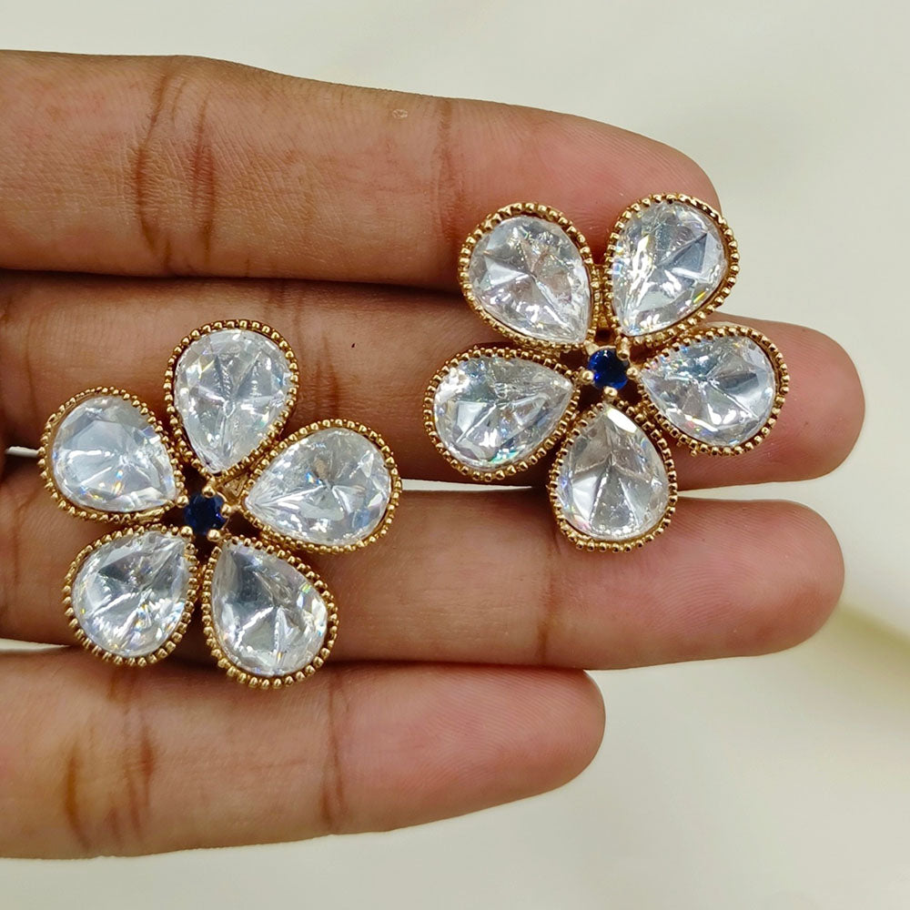 Amoliya Jewels Royal Polki Kundan Stone Designer Studs Earrings