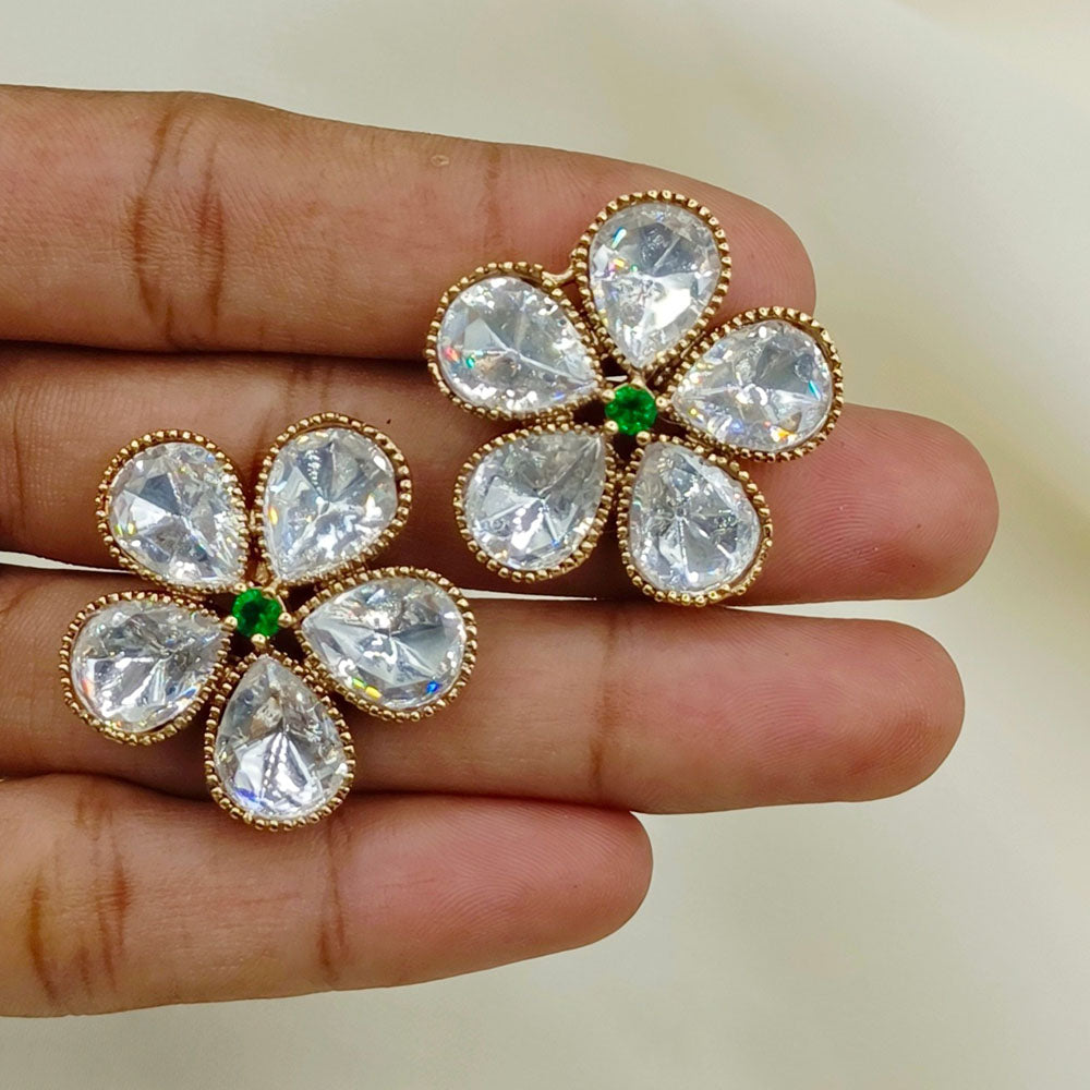 Amoliya Jewels Royal Polki Kundan Stone Designer Studs Earrings