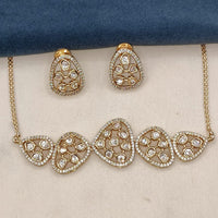 Amoliya Jewels Trendy Ethnic Polki Kundan Stone Choker Necklace Set