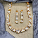 Amoliya Jewels Trendy Ethnic Polki Kundan Stone Necklace Set