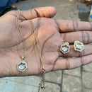 Amoliya Jewels Regal Polki Kundan Stone Chain Pendant Set