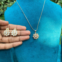 Amoliya Jewels Regal Polki Kundan Stone Chain Pendant Set