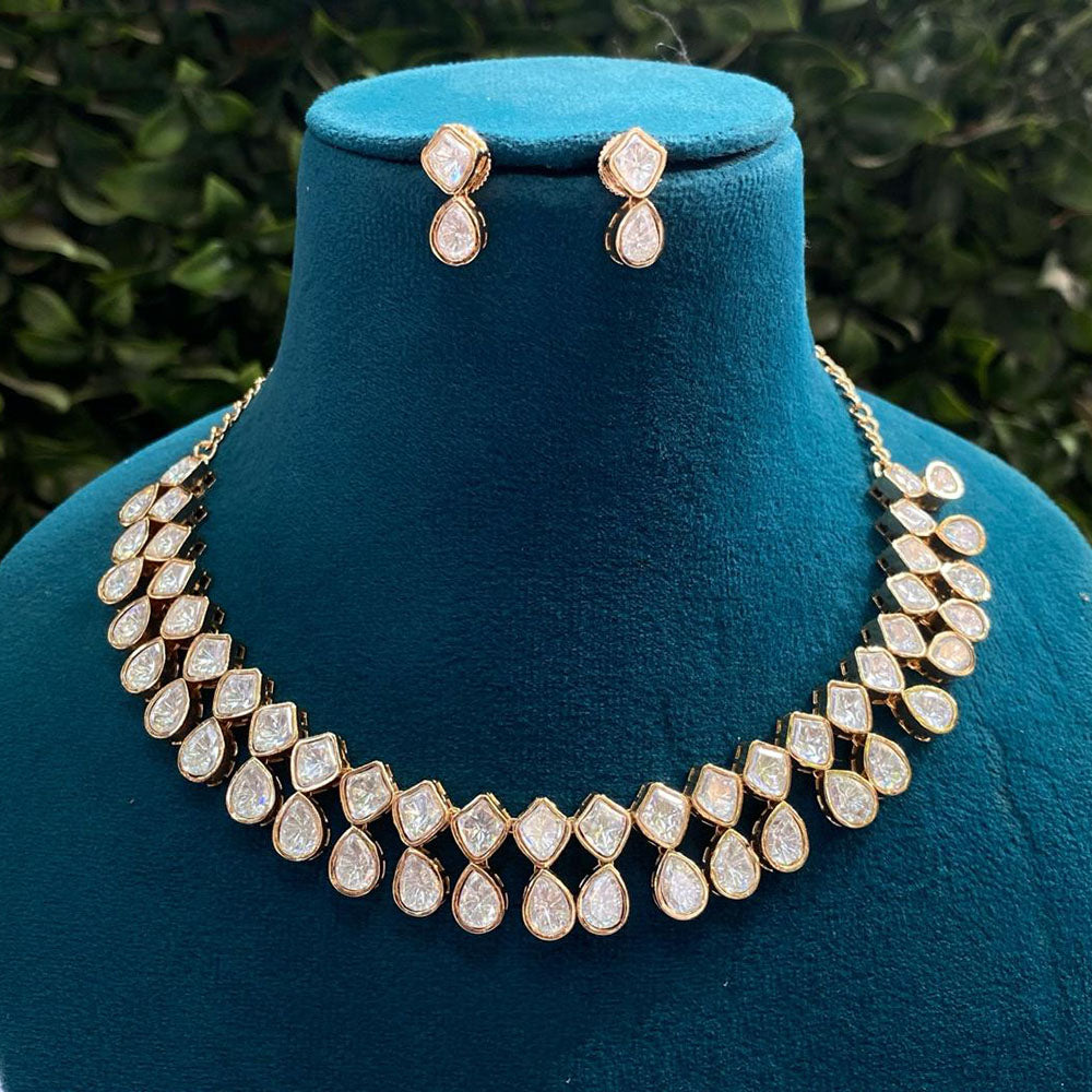 Amoliya Jewels Designer Polki Kundan Stone Necklace Set