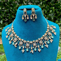 Amoliya Jewels Designer Polki Kundan Stone And Pearl Necklace Set