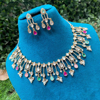 Amoliya Jewels Designer Polki Kundan Stone And Pearl Necklace Set