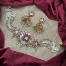 Amoliya Jewels Designer Polki Kundan Stone And Pearl Choker Necklace Set