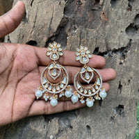 Amoliya Jewels Elegant Polki Kundan Stone Ethnic Dangler Earrings