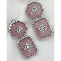 Amoliya Jewels Graceful American Diamond And Austrian Stone Dangler Earrings