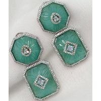 Amoliya Jewels Graceful American Diamond And Austrian Stone Dangler Earrings
