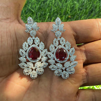 Amoliya Jewels American Diamond Designer Dangler Earrings