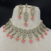 Amoliya Jewels Heritage Crystal Stone Pearl And Beads Choker Necklace Set